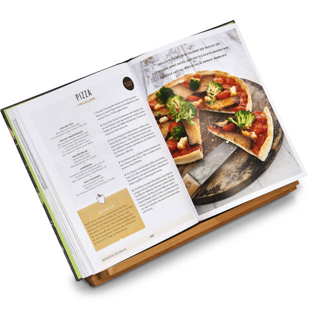 Zeller Kookboekstandaard - bamboe hout - bruin - 35x20x20 cm - Kookboekstandaarden