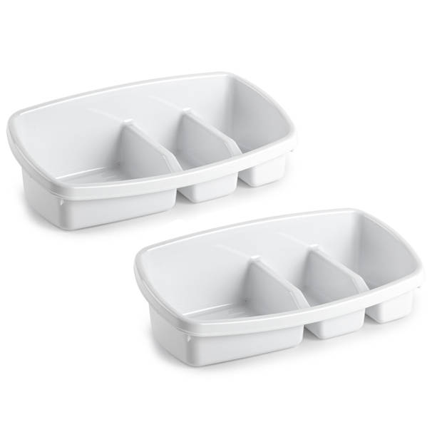 2x stuks keuken spons/doekjes houders 26 x 14 cm wit - Keukenhulphouders