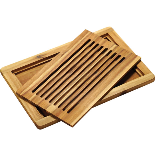 1x Rechthoekige acacia houten brood snijplanken 32 x 48 cm - Snijplanken
