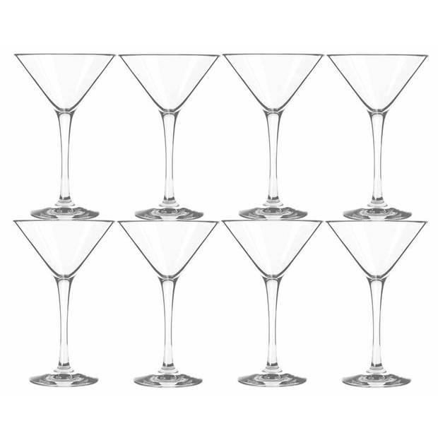 8x Cocktail/Martini glazen 250 ml in luxe doos - Cocktailglazen