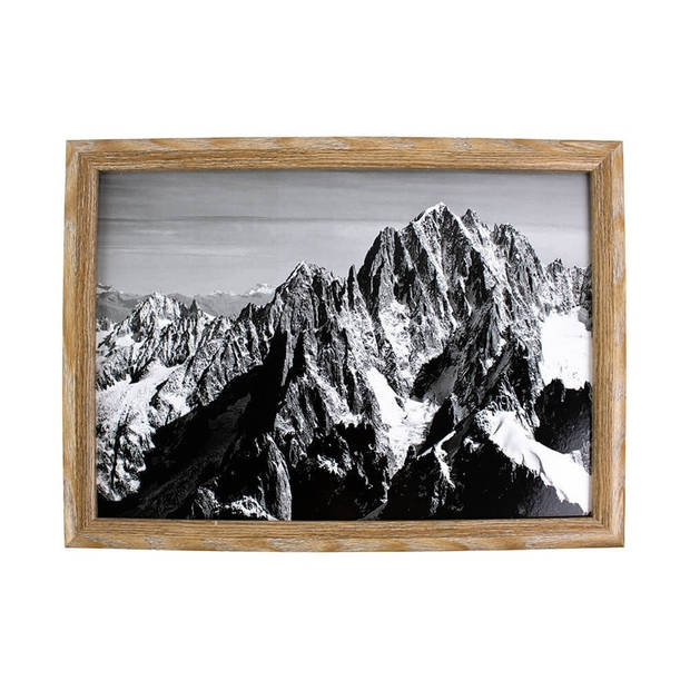 2x stuks schootkussens/laptrays Mont Blanc gebergte print 43 x 33 cm - Dienbladen