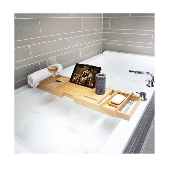 iBella Living luxe uitschuifbaar badrekje van bamboe