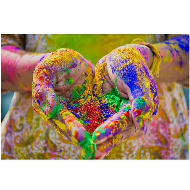 Holi Poeder - Festival Kleurpoeder - Phaghwa Powder - In Spuitfles - Oranje - 6 Stuks