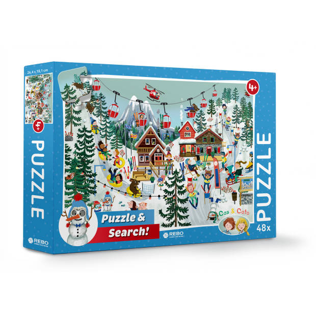 Rebo Productions legpuzzel Cas & Cato Winter junior 48 stukjes