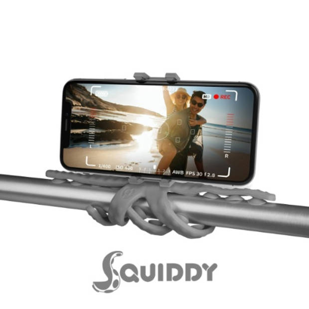 Celly telefoonhouder Flexible Squiddy 8,5 cm siliconen grijs