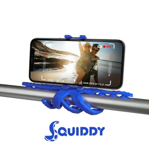 Celly telefoonhouder Flexible Squiddy 8,5 cm siliconen blauw