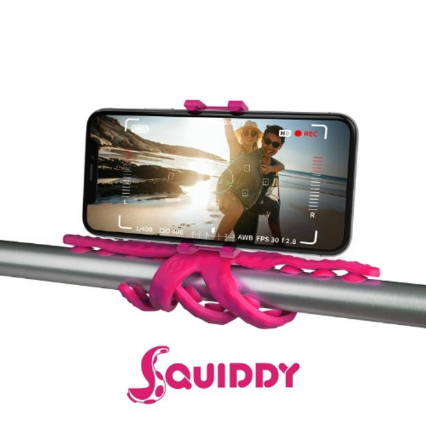 Celly telefoonhouder Flexible Squiddy 8,5 cm siliconen roze