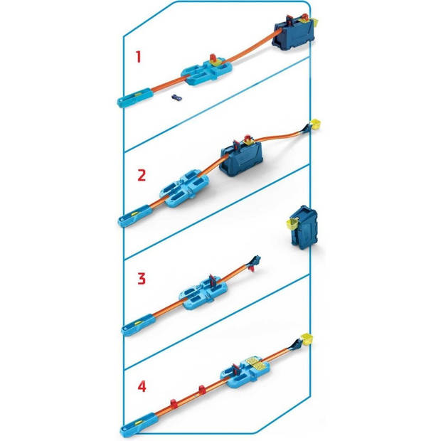 Hot Wheels stuntlanceerbaan Track Builder junior blauw 19-delig