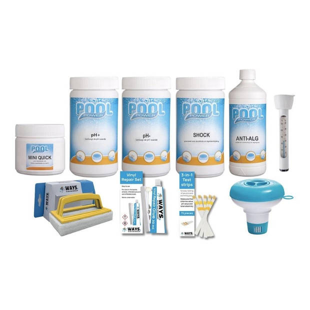 WAYS - Zwembad Onderhoud - Pakket Small Deluxe & Zwembad stofzuiger AquaClean