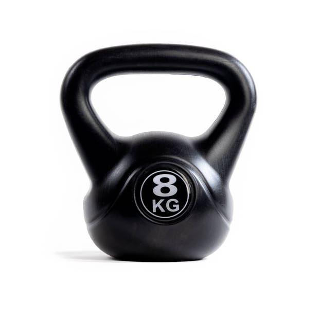 WAYS. Kettlebell - 8 KG - PVC - Zwart