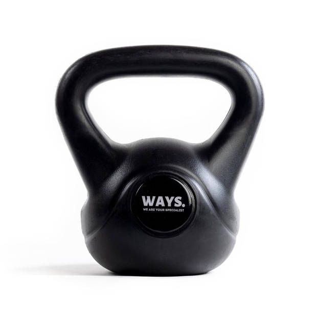 WAYS. Kettlebell - 8 KG - PVC - Zwart