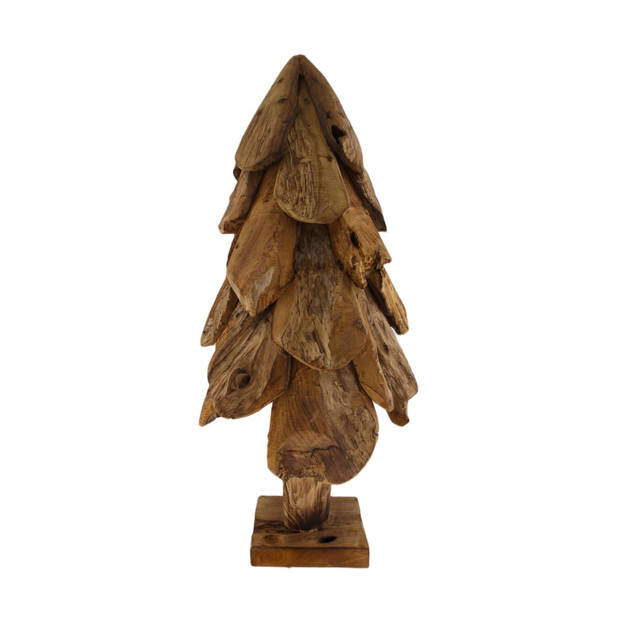 DKNC - Decoratieve kerstboom Nicholas - Teak hout - 60cm - Bruin