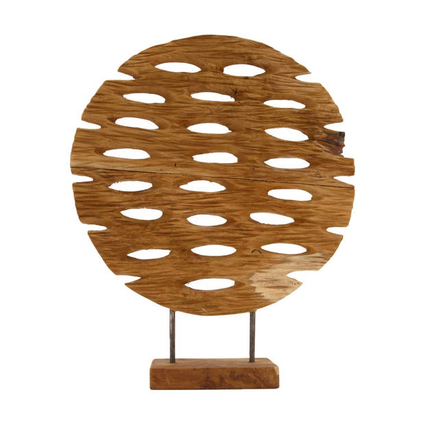 DKNC - Ornament Toulouse - Teak hout - 50x38x10 cm - Bruin