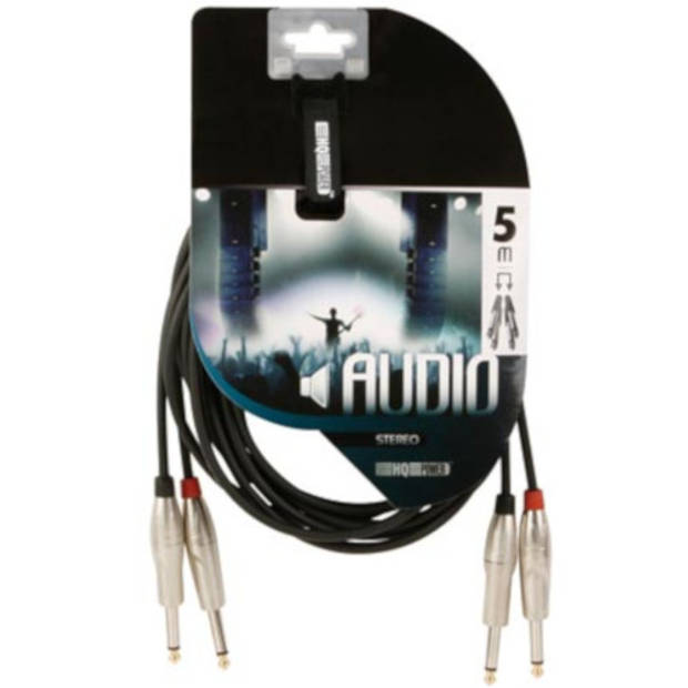 HQ-Power audiokabel mono jack 6,35 mm mannelijk 5 meter zwart