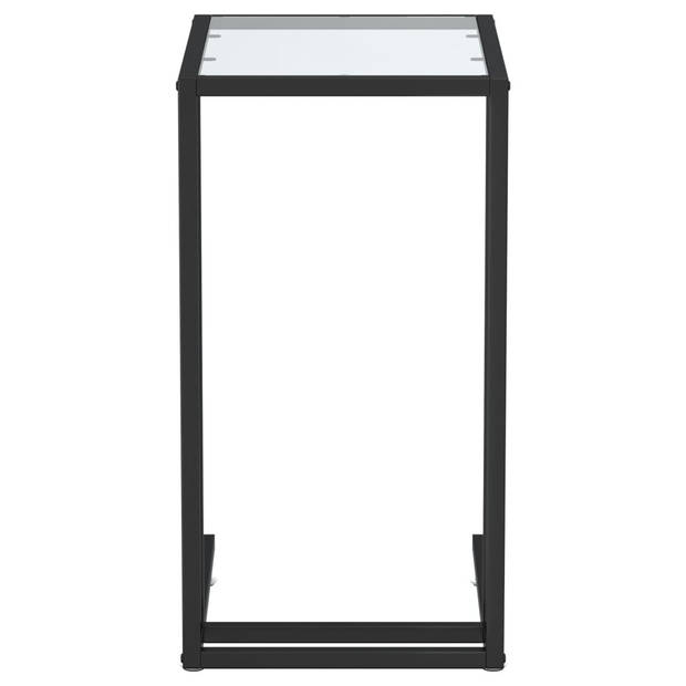vidaXL Computer bijzettafel 50x35x65 cm gehard glas transparant