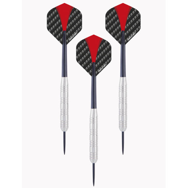 1x Set van dartpijltjes met rood met zwarte flights 24 grams - Dartpijlen