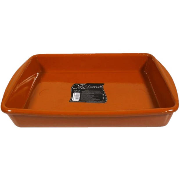 Tapas ovenschaal/serveerschaal rechthoekig terracotta Fontein 4 liter - Snack en tapasschalen