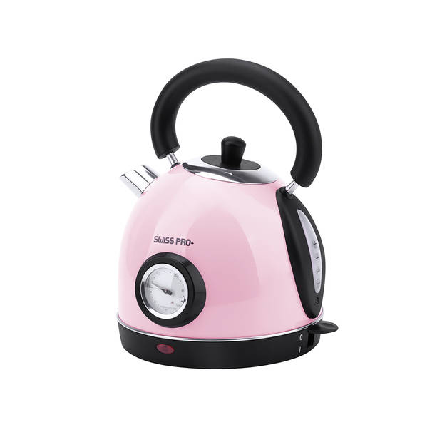 Swiss Pro+ Retro Waterkoker 1.8L Roze - 1.8 Liter