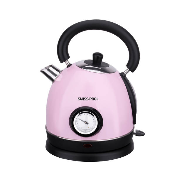 Swiss Pro+ Retro Waterkoker 1.8L Roze - 1.8 Liter