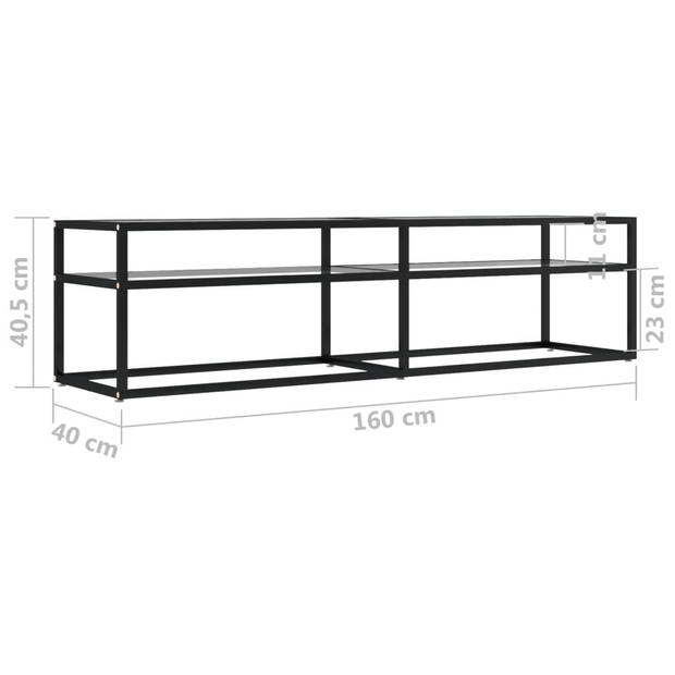 vidaXL Tv-meubel 160x40x40,5 cm gehard glas transparant