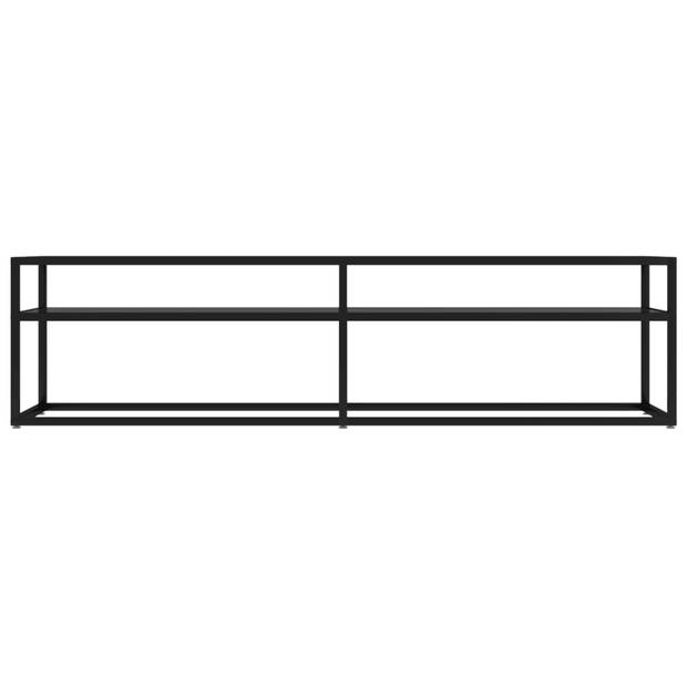 The Living Store TV-kast - 160 x 40 x 40.5 cm - zwart glas en staal