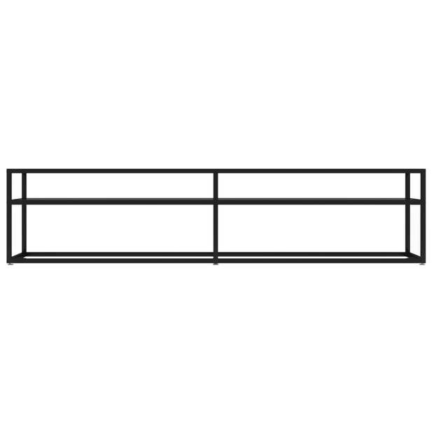 The Living Store Televisiekast Glas Zwart - 180x40x40.5 cm - 5 mm Glas - Gemonteerd