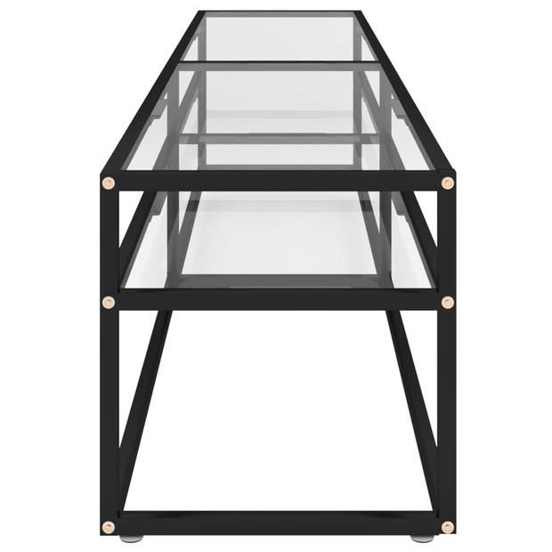 vidaXL Tv-meubel 200x40x40,5 cm gehard glas transparant