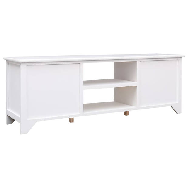 vidaXL Tv-meubel 108x30x40 cm massief paulowniahout wit