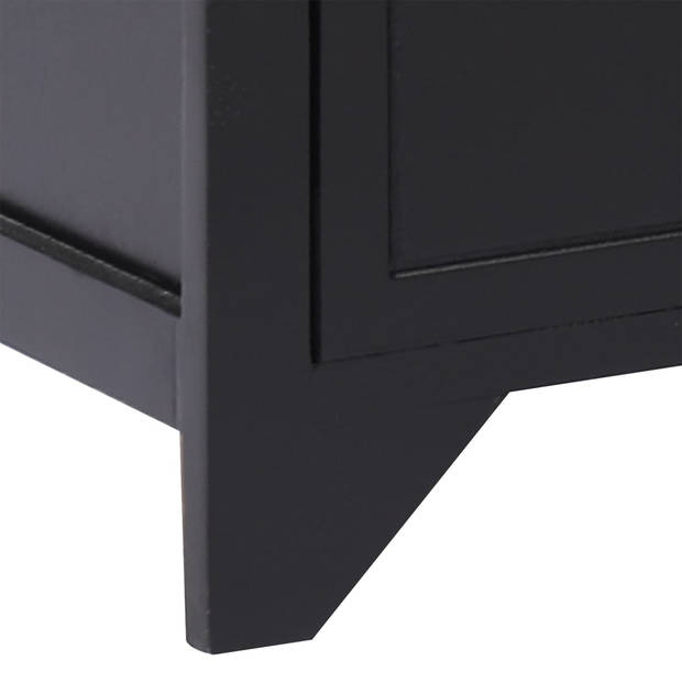 vidaXL Tv-meubel 108x30x40 cm massief paulowniahout zwart
