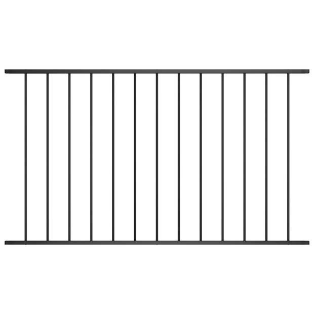 vidaXL Hekpaneel 1,7x1,25 m gepoedercoat staal zwart