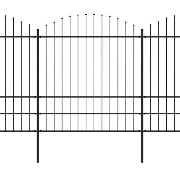 The Living Store Stalen Tuinhek - 11.9m - 1.75-2m hoogte - zwart