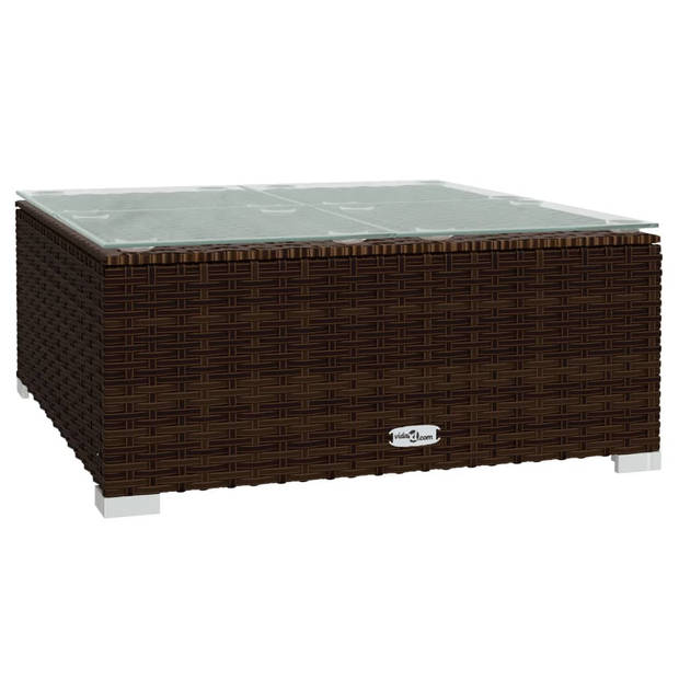 vidaXL 7-delige Loungeset met kussens poly rattan bruin