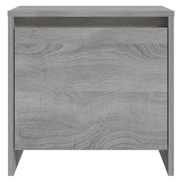 The Living Store Bedkastje - Grijs Sonoma Eiken - 45x34x44.5 cm - 1 deur - Stevig en Duurzaam - Montage vereist