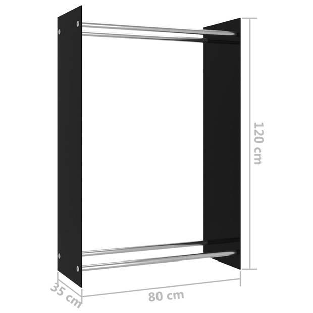 vidaXL Haardhoutrek 80x35x120 cm glas zwart