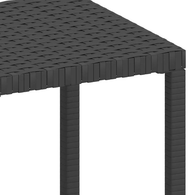 vidaXL Ligbedden 2 st met tafel poly rattan zwart