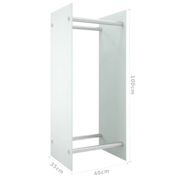 vidaXL Haardhoutrek 40x35x100 cm gehard glas wit