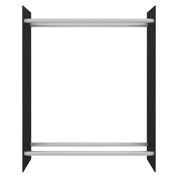 vidaXL Haardhoutrek 80x35x100 cm gehard glas zwart