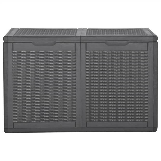 vidaXL Tuinbox 180 L PP rattan zwart