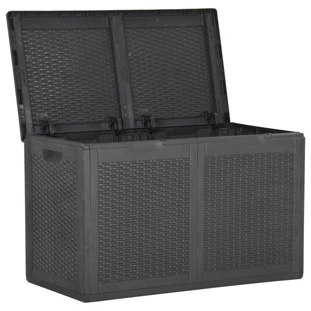 vidaXL Tuinbox 180 L PP rattan zwart