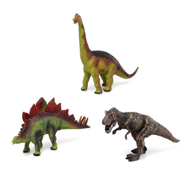 Speelgoed dino dieren figuren 3x stuks dinosaurussen - Speelfigurenset