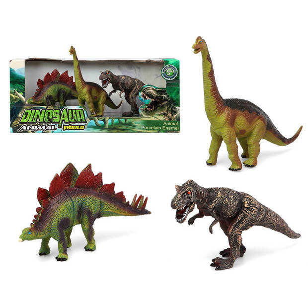Speelgoed dino dieren figuren 3x stuks dinosaurussen - Speelfigurenset