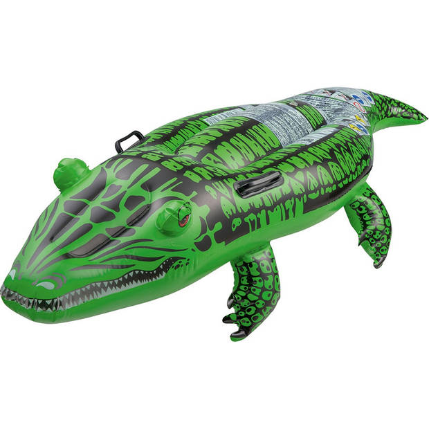 Groene opblaasbare krokodil 145 cm ride-on speelgoed - opblaasspeelgoed