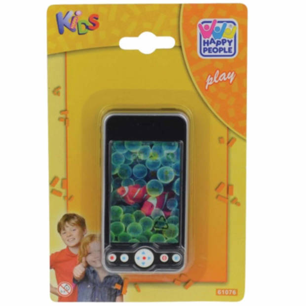 Wiite speelgoed smartphone/mobiele telefoon met licht en geluid 10 cm - Speelgoedtelefoons