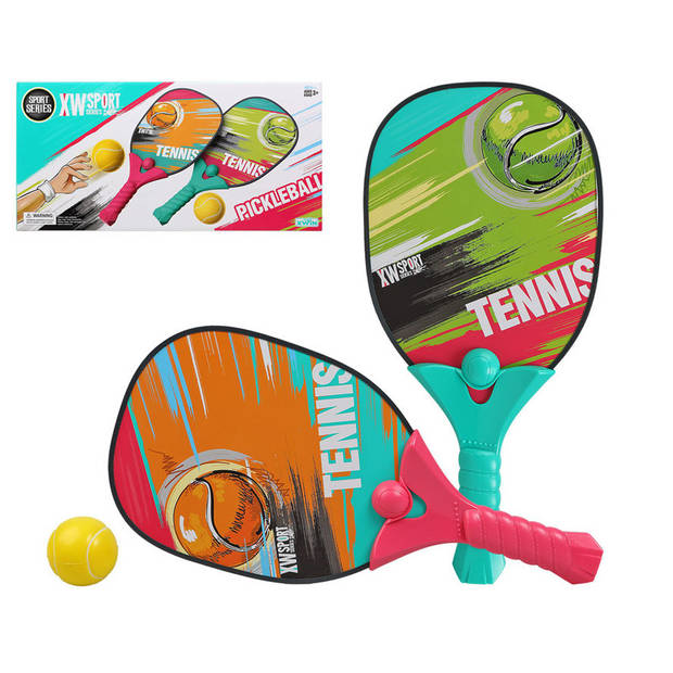 Actief speelgoed tennis/beachball/pickleball setje met print - Beachballsets