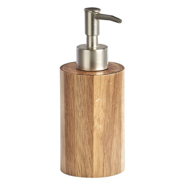 Toiletborstel houder met zeeppompje van acacia hout - Badkameraccessoireset