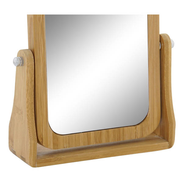 Badkamerspiegel / make-up spiegel bamboe hout 22 x 6 x 22 - Make-up spiegeltjes