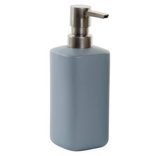 Zeeppompje/zeepdispenser lichtgrijs polystone 300 ml - Zeeppompjes