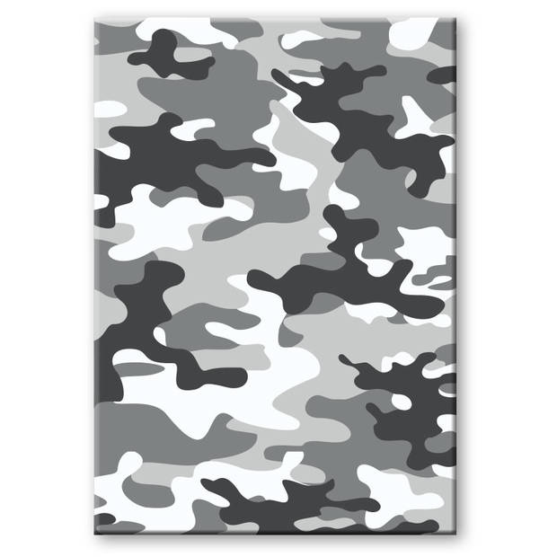 Set van 3x stuks camouflage/legerprint wiskunde schrift/notitieboek grijs ruitjes 10 mm A4 formaat - Notitieboek