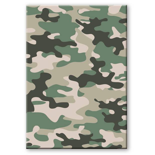 Set van 2x stuks camouflage/legerprint luxe schrift/notitieboek groen gelinieerd A5 formaat - Notitieboek