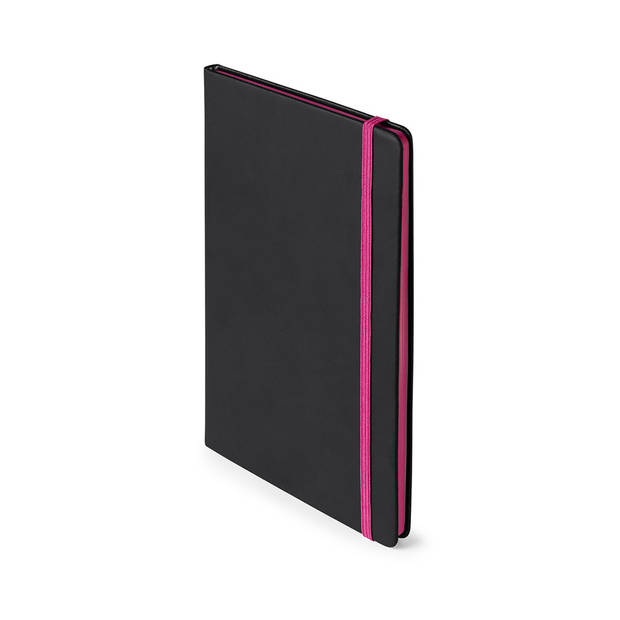Set van 2x stuks notitieboekje met roze elastiek A5 formaat - Notitieboek